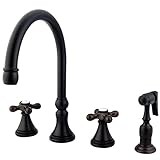 Kingston Brass KS2795AXBS Governor Deck Mount Kitchen Faucet with Brass Sprayer, 8-1/4-Inch, Oil Rub
