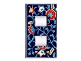 【有田焼】染錦芙蓉絵(2穴)コンセントカバー