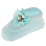 Prettyia 3ペアセット　ベビー　コットン　滑り止め靴下　ソックス　ブーティ　通気性　快適　2サイズ6色選べ - 青, L