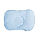 Simple Plan ベビー枕　赤ちゃん枕　ベビーピロー　シンプル　無地　100%綿製　無添加　通気性よい 頭の形が良くなる　絶壁防止　ドーナツ枕 (ブルー)