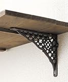 【棚受け/シェルフ/アイアンブラケット（ブラウン）２個セット】 ポッシュリビング PO-62282