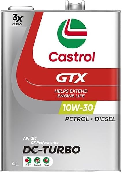 Castrol(カストロール) エンジンオイル GTX DC-TURBO 10W-30 API SM/CF Performance 4L 4輪ガソリン/ディーゼル車両用 - 1