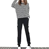 (ティアナ23)Tianna23 マタニティ 授乳 トップス パンツ 上下セット 外出にもルームウェアとしてもかわいい ブラック M