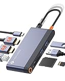 NOVOO 8in1 USB C ハブ デュアル 4K 60Hz タイプ C ハブ【2*4K 60Hz HDMI、1Gbps イーサネット、100W PD 急速充電、2*USB A 3.0、SD＆TFカードリーダー 】ドッキング ステーション Macbook Air/Pro(M1/M2)、NEC、FCCL、ASUS、Lenovo、Dynabook、Dell、HP、Acer、Surfaceなどに対応