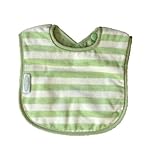 Silly Billyz Organic Cotton Bib, Sage Striped 3 mos - 3 yrs by Silly Billyz