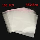 100PCS 35x45cmオッププラスチック袋透明な自己接着セロハンオップバッグ