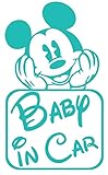 ベイビー イン カー ステッカーbaby in car ミッキー /車用/シール/ Vinyl//ステッカー/mk02 (ターコイズ)