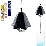 TattiOut 風鈴 鉄器 多種類から選べる 防水短冊3枚つき おしゃれ 癒し音 金属 鋳鉄 涼しい 清涼 いい音 ウィンドチャイム 夏の風物詩 伝統工芸 手作り 人気 かわいい 贈り物 プレゼント TO24CA007 花 黒（小）