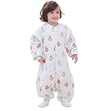 Luyusbaby 袖外せる 2way仕様 ベビースリーパー6重 ガーゼ 長袖ジッパー開閉式