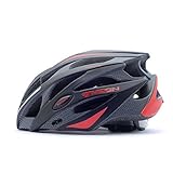 Akari 自転車用 ヘルメット サイクリング ロード マウンテン バイク バイザー サイズ調整可 アジャスター サイクリングヘルメット 大人用 子供用 ネット付き 虫防止 (レッドXブラック, L)