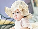 帽子　キッズ　花柄模様　ベージュピンク　ベージュ 白 ピンク　　メッシュ　幼児　女児　赤ちゃん　ベビー　かわいい帽子　ハット　UVカット　紫外線対策　 (ベージュ)