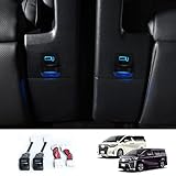 増設USBポート PD急速充電 トヨタ アルファード ヴェルファイア ALPHARD VELLFIRE 30系 2015-2022年に対応 カーチャージャー，LED車内通路灯 30ヴェルファイア 携帯置くだけ充電器 2個セット, 6#