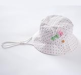 LeafIn キッズハット 子供向けクロッシェ リボン付き ブルトン チューリップハット (XXL（頭囲：54cm）, ドット柄)