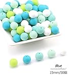 Mamimami Home 歯固め 100%純粋なシリコーン ビーズ 5色 50個/バッグ おしゃぶり 歯がため DIY 授乳 ネックレス ライト ガラガラ 赤ちゃんの玩具 幼児 新生児 誕生祝い 出