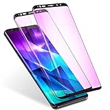 GalaxyS9Plus ガラスフィルム S9Plus ブルーライト SC-03K 保護フィルム S9プラス 強化ガラス SCV39 液晶保護 フィルム ギャラクシーS9プラス ふぃるむ 【2枚セット】 画面フィルム ブルーライトカット機能/本体の湾曲する端まで貼れる/改良型/干渉しない/目の疲れ軽減/貼り付け簡単/ヘラ付き【ブラック】