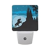 Saobao LEDナイトライト省エネ城とユニコーン自動Senor Dusk to Dawn Night Light Great Forベッドルームバスルームリビングルーム廊下Any暗い部屋、子と大人