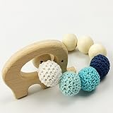 Mamimami Home おしゃぶり 木製ブレスレット オーガニック 噛がためのガラガラ 象