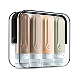 [MRSXXNTY]4本セット 60ML/90ML トラベルボトル 2025年新型 特殊な三重フタ構造で液漏れ防止 一目でわかる便利デザイン 旅行・出張・シャンプーボトル 便利グッズ 収納ポーチ付き (クリーム色, 90ml)