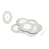 uxcell ダイヤモンド切削ディスク　ダイヤモンドブレード　50mm　シルバートーン　金属　ダイヤモンド粒子　マンドレルシャンク　10個入り