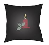 Surya Candle Lightアウトドア枕, 20L x 20W in., ブラック HDY006-2020 