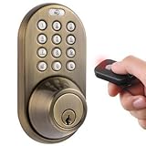 MiLocks XF-02AQ Digital Deadbolt Door Lock with Keyless Entry via Remote Control and Keypad Code for