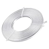 BENECREAT 10m アルミ線 幅5mm 銀色 アルミワイヤー 平角線 曲げる線 ジュエリー作り 工芸品 園芸 手作り素材 クラフト用