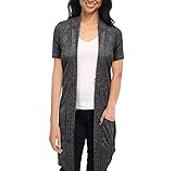 HyBrid & Company レディーズ レディースカジュアルノースリーブオープンフロントドレープカーディガン Mサイズ ブラック