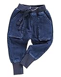 Plus Nao(プラスナオ) 子供用 デニムパンツ テーパードパンツ ロングパンツ コットン カジュアルスタイル ポケット付き 男の子 女の子 キッズ ベビー 80 90 100 110 120 ブ