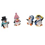 Baoblaze 4個　ペンギン　マイクロ風景装飾　ミニチュア　盆栽　ドールハウス　樹脂　妖精の庭