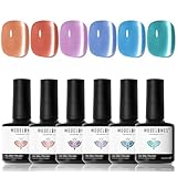 Modelones カラージェル ジェルネイル シロップジェル ジェルポリッシュキット セット透明感あり アンバー 6色*7ml