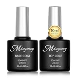 Missgooey ジェルネイル トップコート ベースコート ベースジェル ノンワイプ UV/LED対応 10ml 2本セット 拭き取り不要