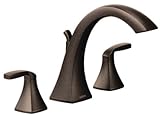 Moen Vossつや消しニッケル2ハンドル高円弧Roman Tub Faucet 0.5 Inch T693ORB 1