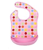 油が落ちるエプロン お食事エプロン お食事用防水ビブ 拭くだけで綺麗になるのでお手入れ簡単！ クリアランスにセール、価格がやすいです,30日間に品質を保証します ピンク 水玉