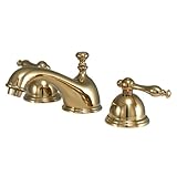 キングストン真鍮ks396 NL Naples Widespread洗面所蛇口 8-Inch Adjustable Center KS3962NL