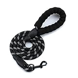 リード 犬 おしゃれ 定番 スタンダード 中型犬 大型犬 小型犬 LaLUCA 頑丈 反射 長い フック かわいい LaLUCA GOODS (ブラック)