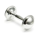 Modali BabyシルバーメッキBaby Rattle with Smooth Ends 4.33 X 1.77 X 1.77 "