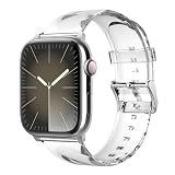 elago クリアバンド 38mm 40mm 41mm iWatch Series 8/SE2/7/6/SE/5/4/3/2/1に対応 - 透明保護バンド 時計ストラップコネクター付き EAW-BANDTPU-40TR