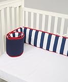 Rockingham Road Navy Cabana Stripe Reversible Crib Bumper (New Item) by Rockingham Road