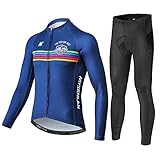 [Mysenlan] メンズ サイクルジャージ サイクルパンツ 上下セット サイクルタイツ 長袖 3Dゲルパッド付き 吸汗速乾 抗菌防臭 通気
