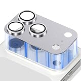 LuFiYa カメラフィルム iPhone 15 Pro/iPhone 15 Pro Max 対応 レンズカバー、アルミ合金＋9H硬度強化ガラス製 アイフォン15 Pro/15 Pro Max 用 レンズフィルム 全面保護 高透過率 露出オーバー防止 耐衝撃 カメラ保護フィルム 色 - ナチュラルチタニウム