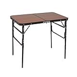 木目調アルミ折りたたみテーブル 幅９０cm 高さ2段階調整 軽量 | ローテーブル ハイテーブル 和室 洋室