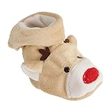 (ナーサリー・タイム) Nursery Time ベビー・赤ちゃん用 クリスマス トナカイ ブーティー ソックス (1足組) (0/6ヶ月) (ブラウン)