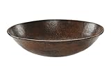 Premier Copper Products VO17WDB Oval Wired Rimmed Vessel Hammered Copper Sink, Oil Rubbed Bronze [並行