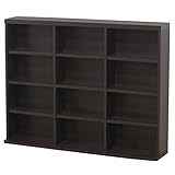 不二貿易 ブックシェルフ レガール 4段 幅120cm 12マス ダークブラウン 83511