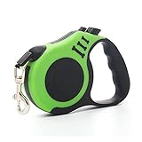 【良品CUORA】犬 リード 伸縮 5m 自動巻き取り式 小型犬 中型犬 荷重15kg 伸びるリード 犬散歩 (グリーン)