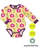 北欧ベビー服 長袖 ロンパース ApplePear 肌着 ボディスーツ 春夏 3-9ヶ月/9-18ヶ月 Maxomorraマクソモーラ 60 70 80cm (62/68)