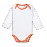 エルフ ベビー(Fairy Baby)ベビーロンパース ボディスーツ 肌着 長袖 (サイズ：7-9M) オレンジ+ホワイト