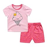 ベビー Tシャツ がルーズ 女の子 半袖 パンツ 上下セット夏 カジュアル お出かけ 出産祝い (レッド, 90)