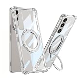 weiaoluo ケース Galaxy A41 SC-41A SCV48 クリア 用の リング付き galaxy a41 カバー 保護シェル しょうげき ギャラクシーA41 スマホカバー スタンド機能 360°回転可能 指紋防止 転倒防止 TPU スタンド 包括的な保護 軽量 薄型 透明TPU おしゃれ 米軍MIL規格（透明）