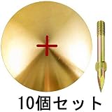真鍮製基準点鋲 径100㎜×10セット：100Φ：【測量用品】：255-0255